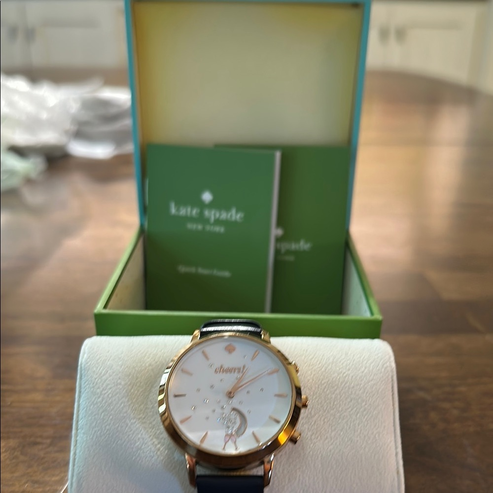 Kate Spade Gold and Black Leather Watch